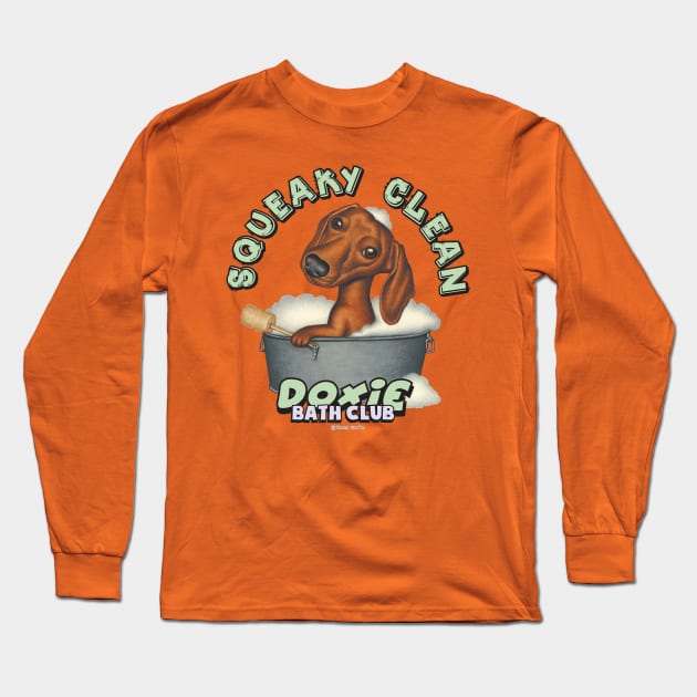 Fun Doxie bath awesome Dachshund in Bubble Bath Long Sleeve T-Shirt by Danny Gordon Art